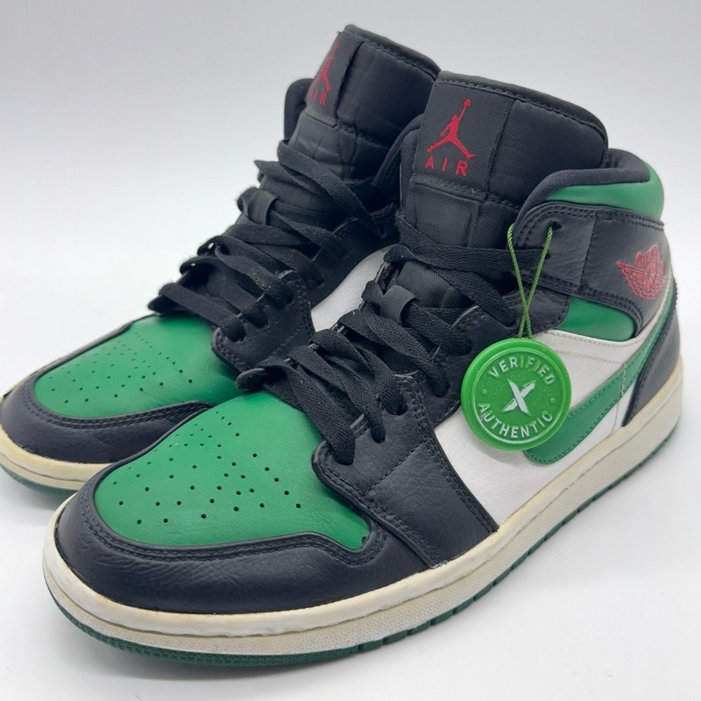 Nike Air Jordan 1 Mid ‘Pine Green’ / ‘Green Toe’ 554724-067 Men’s Size 8